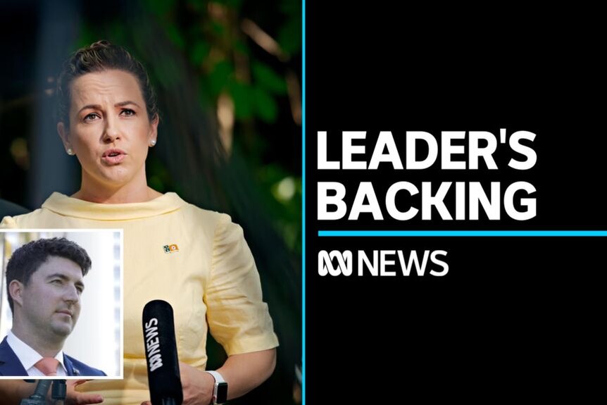 Leader's Backing: NT Opposition leader Lia Finocchiaro with inset of Joshua Burgoyne