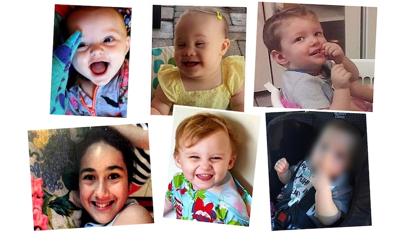 Six children from babies to early teens.