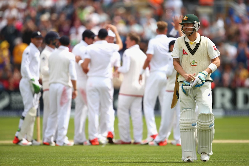 Michael Clarke trudges off on day four in Cardiff