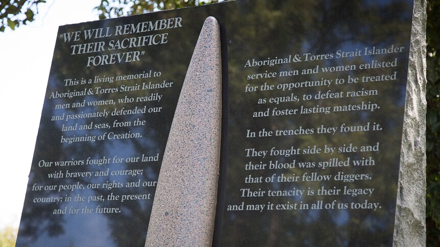This is a memorial of the Indigenous soldiers who fought for Australia.