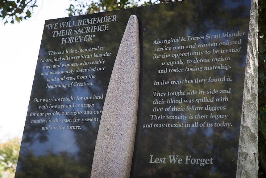 This is a memorial of the Indigenous soldiers who fought for Australia.