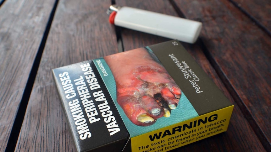 Cigarette packet and lighter