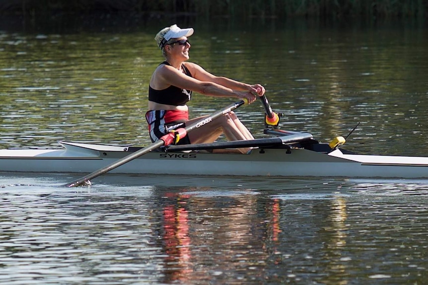 A rower on a river.