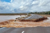 The Olympic Dam Highway washed away by floodwaters. 