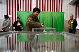 Woman votes in Crimea referendum