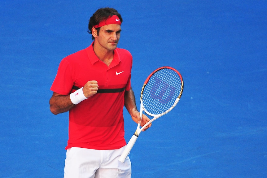 Roger Federer was largely untroubled as he swatted Juan Martin Del Potro aside in straight sets.