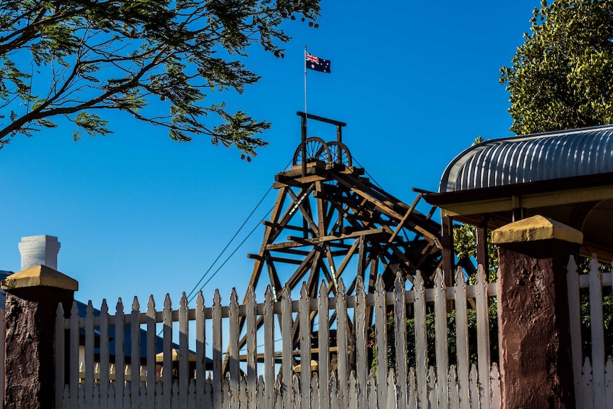 Historic gold mine headframe at Gwalia