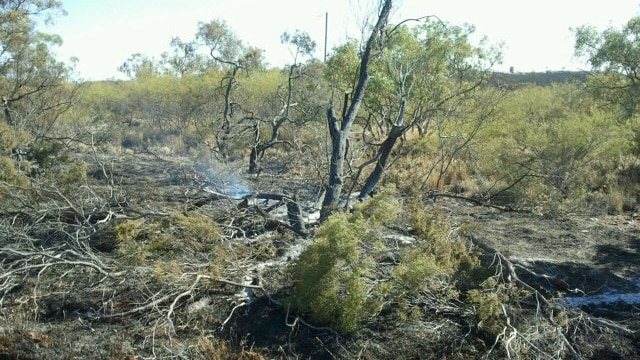 The site of a scrub fire which burnt through 7,500 hectares on August 27th 2012.