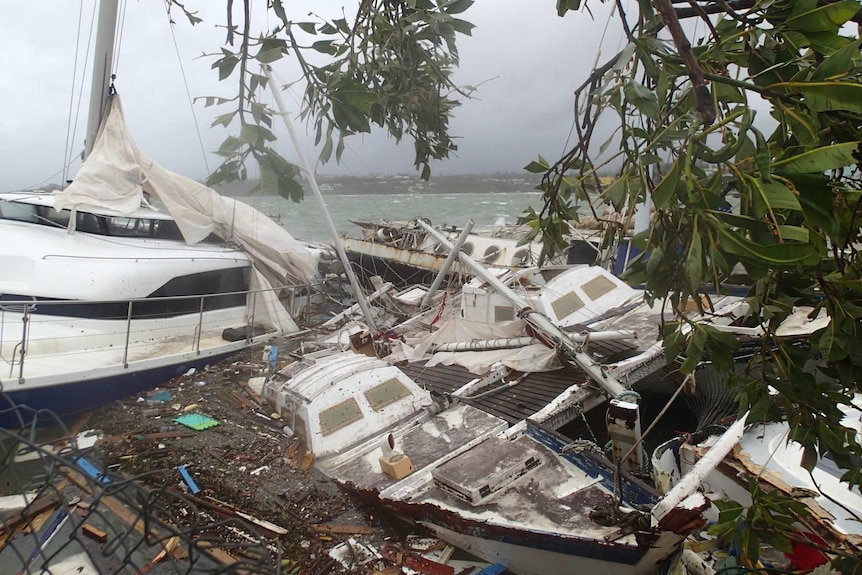 A number of destroyed boats