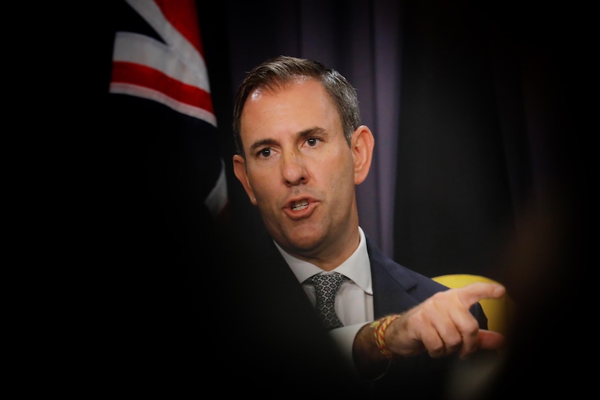 Jim Chalmers speaks during a press conference.