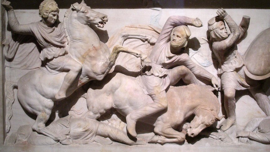 A scene from the Alexander sarcophagus