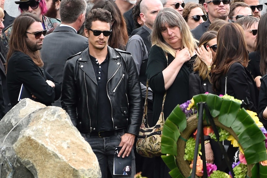 James Franco attends a funeral for Chris Cornell at the Hollywood Forever Cemetery.