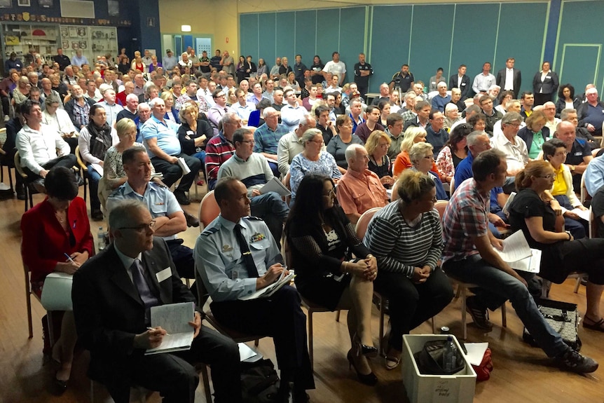 Several hundred people attended a community meeting in Stockton on Williamtown RAAF base contamination in September.