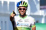 Australian cyclist Michael Matthews celebrates his stage three win at the Tour of Spain 2014.