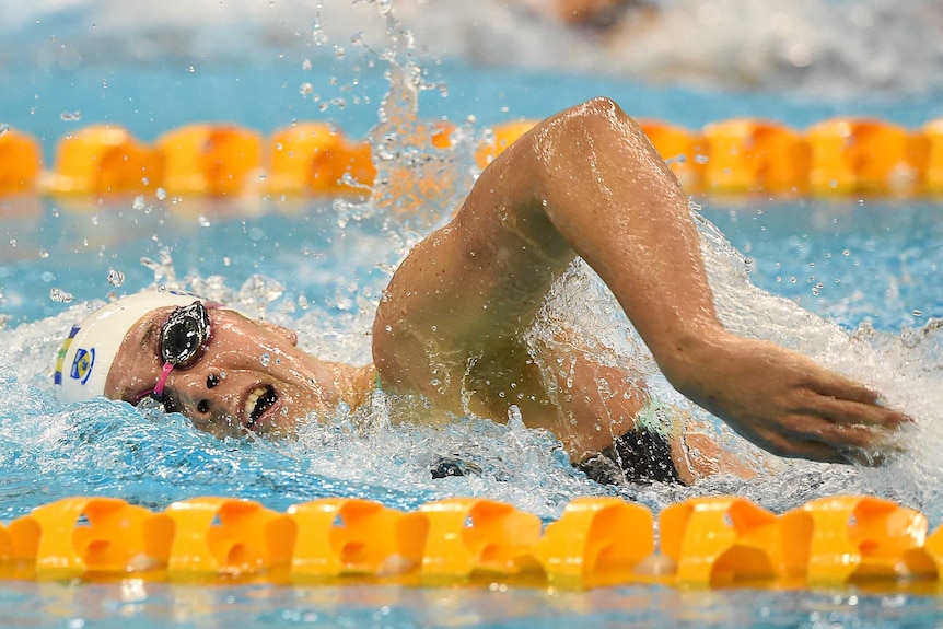Tamsin Cook swims in the pool at the Australian Swimming Championships.