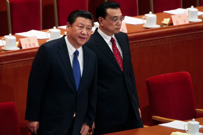 Chinese president Xi Jinping and premier Li Keqiang at 2015 National People's Congress