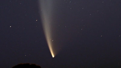The comet was visible over Brighton Beach near Melbourne