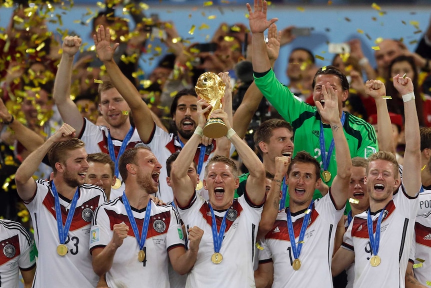 Germany hoists the World Cup trophy