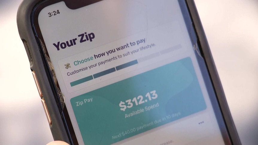 Close up of the Zip Pay app on a smart phone screen.
