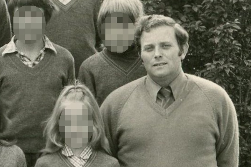 Gary Mitchell and his students post for a 1972 school photograph.