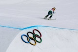 Sami Kennedy-Sim of Australia skis in the seeding round of the Women's Ski Cross in Pyeongchang.