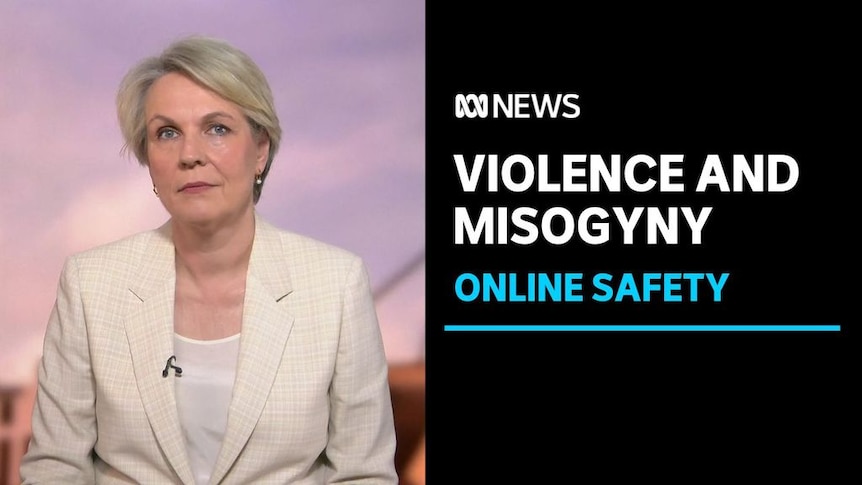 Violence and Misogyny, Online Safety: A woman with a blonde bob in a white suit stares at camera with a neutral expression. 
