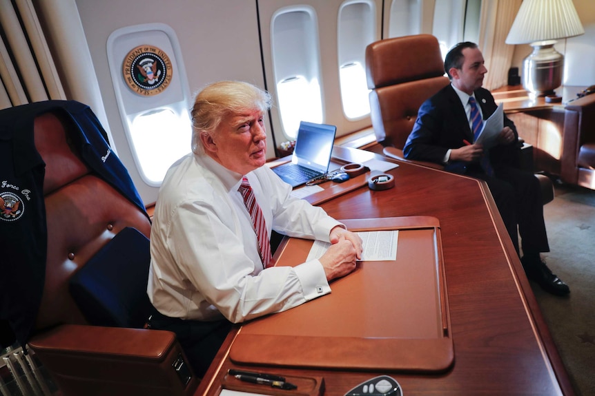 Donald Trump on Air Force One