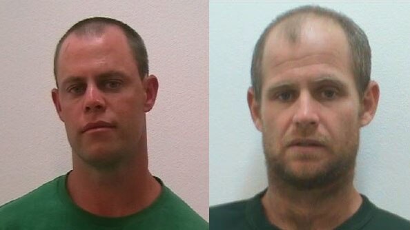 Police photographs of Geoffrey Fieldsend and Richard Pretty, escaped prisoners.