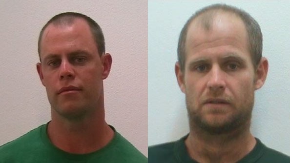 Police photographs of Geoffrey Fieldsend and Richard Pretty, escaped prisoners.