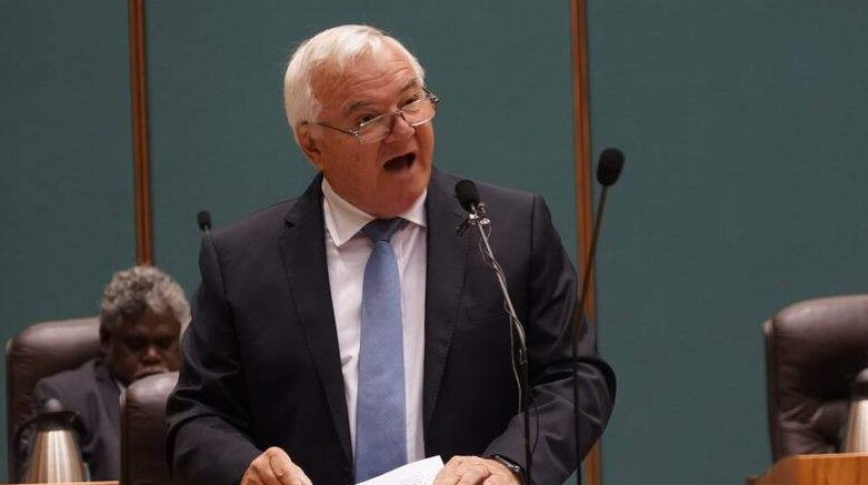 Gary Higgins talks in NT Parliament
