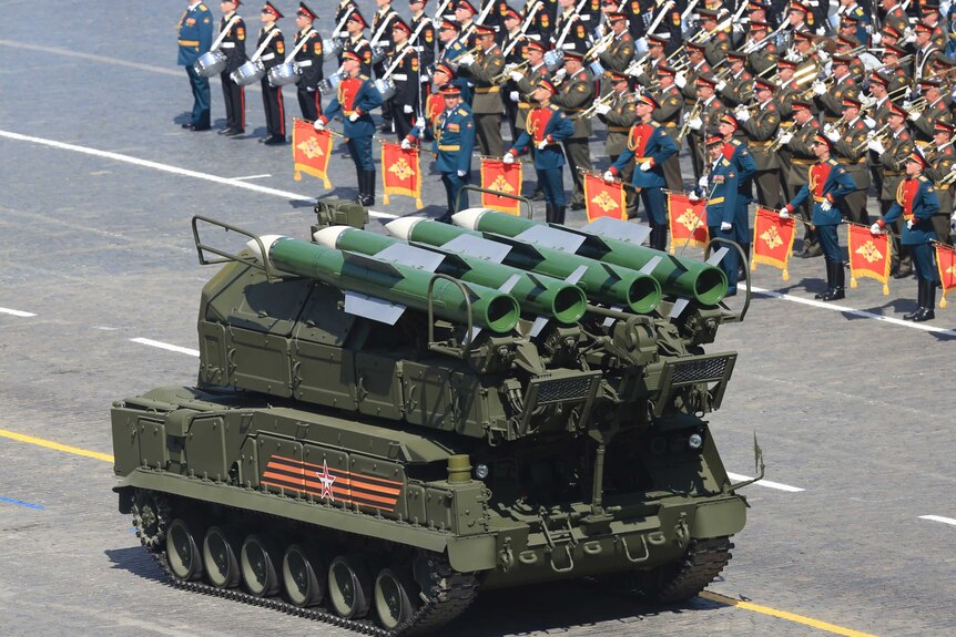 Missile system takes part in parade
