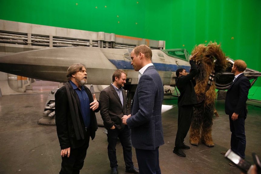 Prince Harry getting some Wookie flying tips