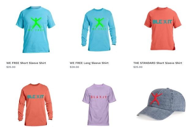 Blexit clothing on the company website