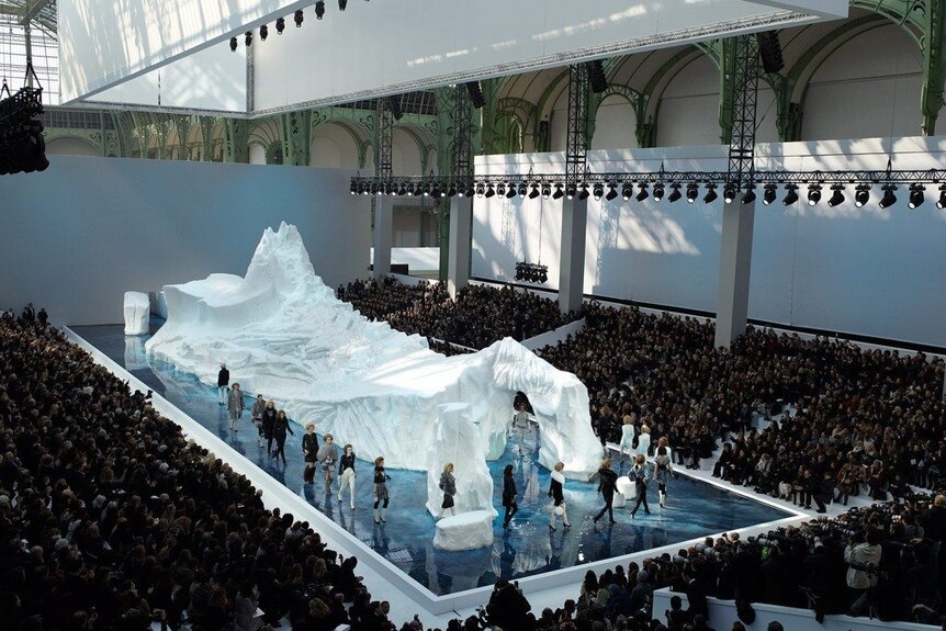 Chanel's giant iceberg in the middle of the Grand Palais for its Fall-Winter 2010-2011 show.