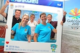 2018 Gold Coast Commonwealth Games manager Anthea O'Loughlin (front right) and staff