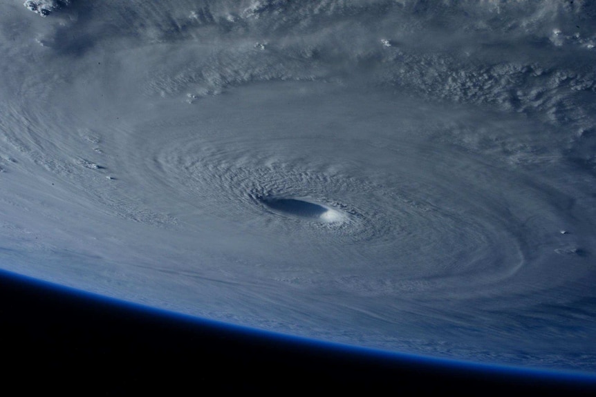 Typhoon Maysak as seen from the International Space Station