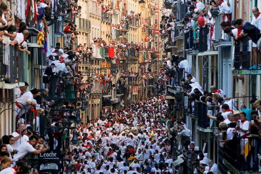 The running of the bulls in 2016