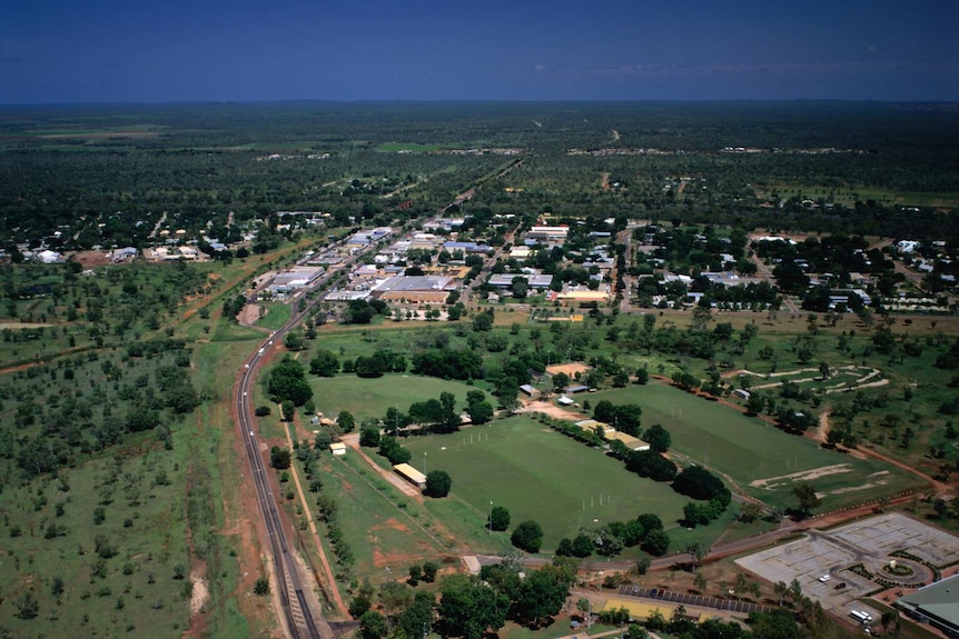 The NT town of Katherine, seen from the air