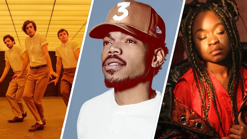 A collage of half·alive, Chance The Rapper, and Sampa The Great for triple j's Best New Music