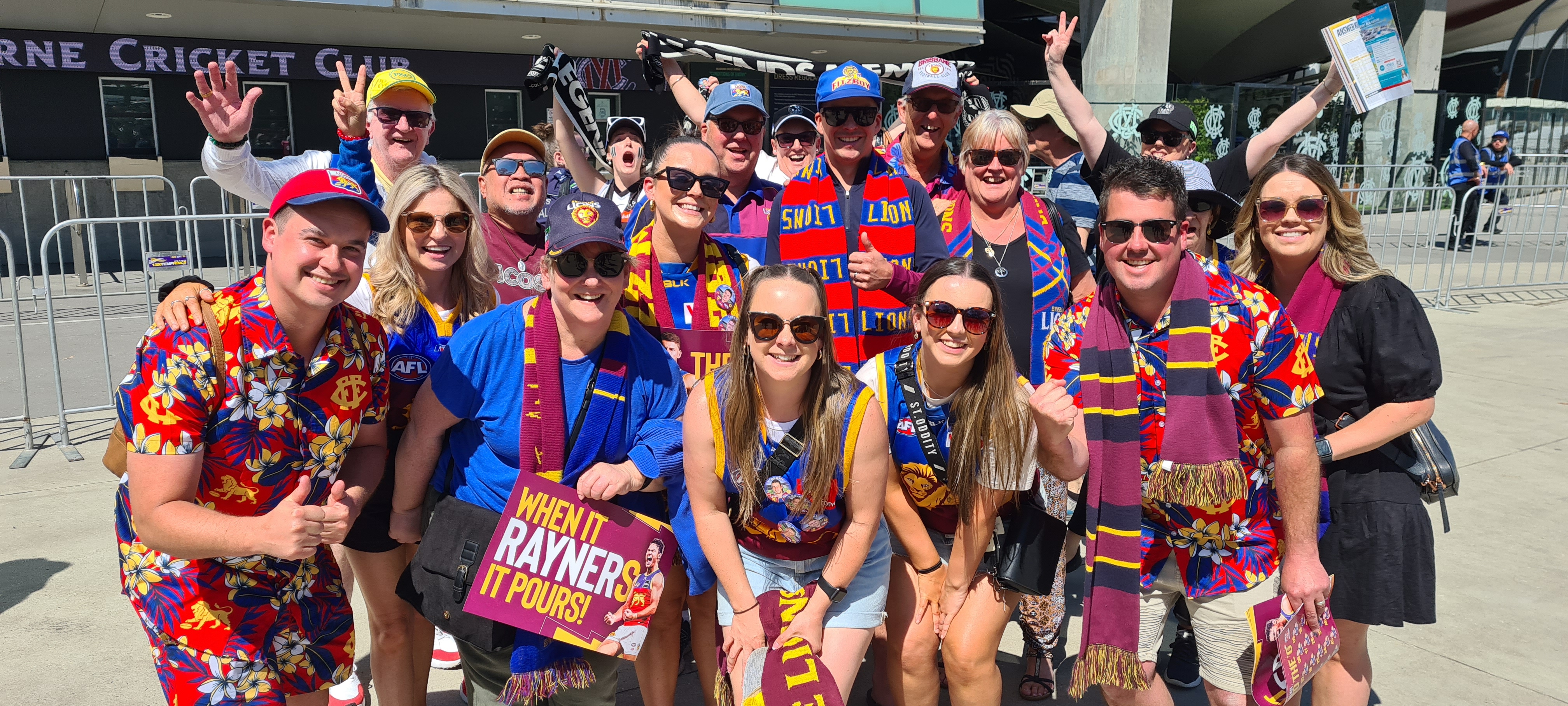 A group of Brisbane Lions fans.