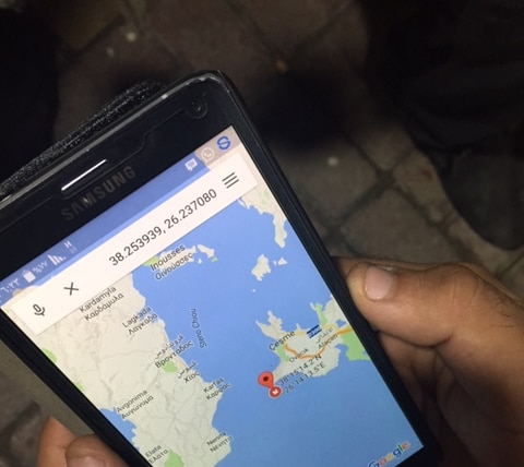 A close up of a mobile phone showing a map.