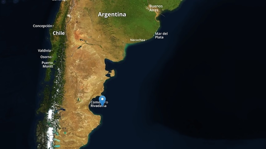 Map of the San Jorge Gulf, Argentina