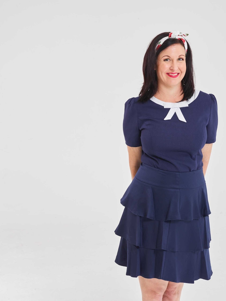 Stay at Home Mum founder Jody Allen in a blue dress