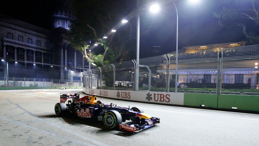Sebastian Vettel in practice for the Singapore Grand Prix.