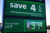 Perth petrol sign  price drops below $1 - 25 January 2015