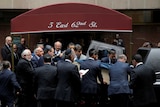Coffin of Nobel Peace Prize winner Elie Wiesel is carried out following his memorial service