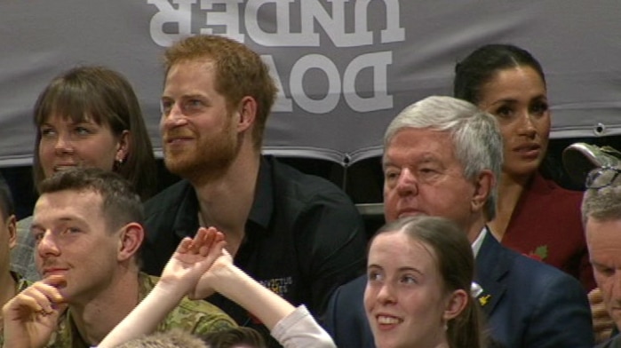 Duke and Duchess of Sussex in crowd at Invictus