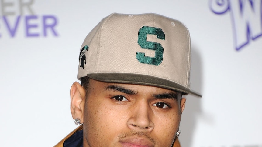 Chris Brown at movie premiere