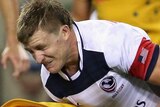 USA's Luis Stanfill loses the ball against Wallabies