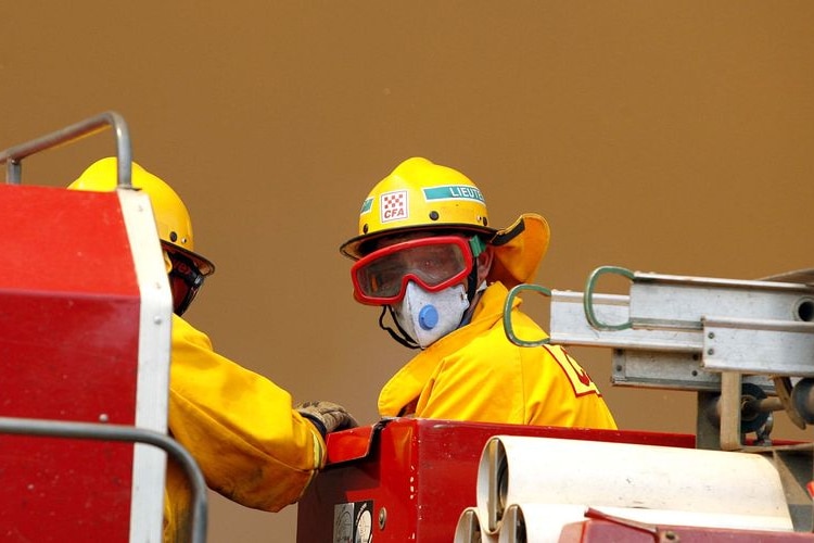 CFA firefighters battle a bushfire in the Bunyip State Forest